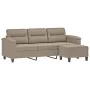 Sofá de 3 plazas y taburete tela microfibra gris taupe 180 cm von , Sofas - Ref: Foro24-3201231, Preis: 398,86 €, Rabatt: %
