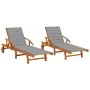 Tumbonas con cojines 2 unidades madera maciza de acacia von , Liegen - Ref: Foro24-3077331, Preis: 452,93 €, Rabatt: %