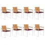 Sillas de jardín y cojines 8 unidades madera maciza de acacia by , Garden chairs - Ref: Foro24-3078533, Price: 984,21 €, Disc...