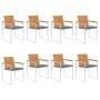 Sillas de jardín y cojines 8 unidades madera maciza de acacia by , Garden chairs - Ref: Foro24-3078525, Price: 984,31 €, Disc...