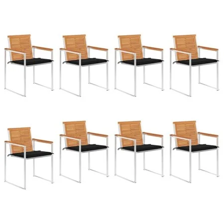 Sillas de jardín y cojines 8 unidades madera maciza de acacia by , Garden chairs - Ref: Foro24-3078531, Price: 995,71 €, Disc...