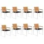 Sillas de jardín y cojines 8 unidades madera maciza de acacia by , Garden chairs - Ref: Foro24-3078531, Price: 995,71 €, Disc...