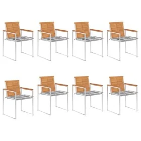 Sillas de jardín y cojines 8 unidades madera maciza de acacia by , Garden chairs - Ref: Foro24-3078538, Price: 980,63 €, Disc...