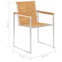 Sillas de jardín 6 uds madera maciza de teca y acero inoxidable von , Gartenstühle - Ref: Foro24-3078552, Preis: 762,86 €, Ra...