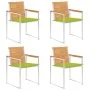 Sillas de jardín 4 unidades con cojines madera maciza teca by , Garden chairs - Ref: Foro24-3078565, Price: 540,99 €, Discoun...