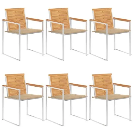 Sillas de jardín y cojines 6 unidades madera maciza de acacia by , Garden chairs - Ref: Foro24-3078584, Price: 818,38 €, Disc...