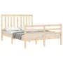 Estructura de cama con cabecero madera maciza 120x200 cm de vidaXL, Camas y somieres - Ref: Foro24-3194241, Precio: 114,60 €,...