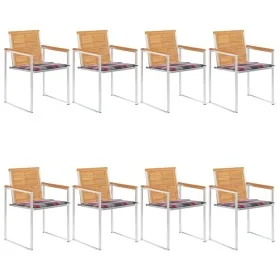 Sillas de jardín y cojines 8 unidades madera maciza de acacia by , Garden chairs - Ref: Foro24-3078621, Price: 1,00 €, Discou...