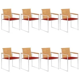 Sillas de jardín y cojines 8 unidades madera maciza de acacia by , Garden chairs - Ref: Foro24-3078614, Price: 1,00 €, Discou...