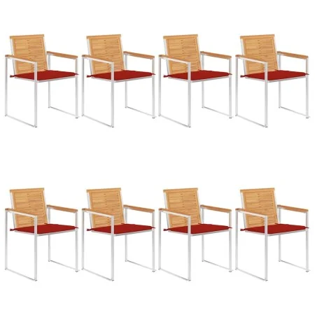 Sillas de jardín y cojines 8 unidades madera maciza de acacia by , Garden chairs - Ref: Foro24-3078614, Price: 1,00 €, Discou...