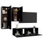 Set de muebles de salón TV 4 piezas madera ingeniería negro von , TV-Möbel - Ref: Foro24-3078836, Preis: 140,30 €, Rabatt: %