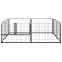 Perrera acero 4 m² negra by , Dog kennels and fences - Ref: Foro24-3082109, Price: 170,36 €, Discount: %