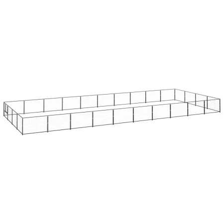 Perrera acero 40 m² negra by , Dog kennels and fences - Ref: Foro24-3082149, Price: 490,99 €, Discount: %