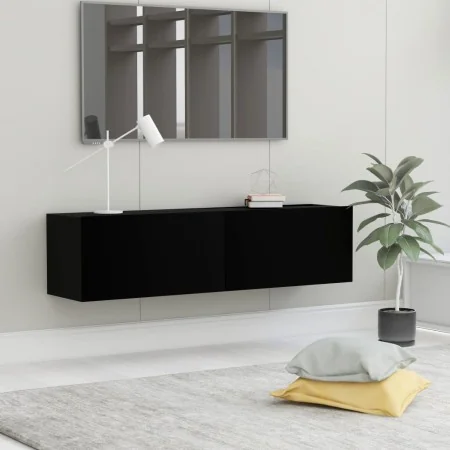 Mueble pared TV madera contrachapada negro 120x30x30 cm by , TV Furniture - Ref: Foro24-801491, Price: 63,59 €, Discount: %