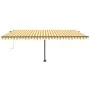Toldo de pie automático amarillo y blanco 500x300 cm von , Markisen - Ref: Foro24-3069788, Preis: 575,50 €, Rabatt: %