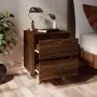 Mesita de noche patas de madera maciza roble ahumado 40x35x50cm de , Mesitas de noche - Ref: Foro24-813126, Precio: 43,31 €, ...