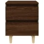 Mesita de noche patas de madera maciza roble ahumado 40x35x50cm de , Mesitas de noche - Ref: Foro24-813126, Precio: 43,31 €, ...