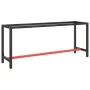 Estructura banco de trabajo metal negro y rojo mate 190x50x79cm de , Patas para mesas - Ref: Foro24-151453, Precio: 106,65 €,...