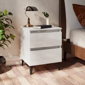 Mesitas de noche 2 uds contrachapada blanco brillo 40x35x50 cm by , Nightstands - Ref: Foro24-805882, Price: 103,82 €, Discou...
