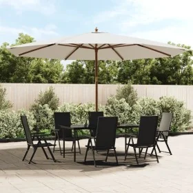 Sombrilla de jardín con poste de madera color arena 400x273 cm von , Sonnenschirme - Ref: Foro24-363175, Preis: 129,47 €, Rab...