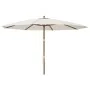 Sombrilla de jardín con poste de madera color arena 400x273 cm by , Umbrellas - Ref: Foro24-363175, Price: 129,47 €, Discount: %