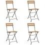 Sillas cafetería plegables 4 uds acero y madera maciza de teca von , Gartenstühle - Ref: Foro24-319980, Preis: 164,02 €, Raba...