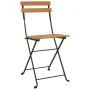 Sillas cafetería plegables 4 uds acero y madera maciza de teca von , Gartenstühle - Ref: Foro24-319980, Preis: 164,02 €, Raba...