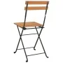 Sillas cafetería plegables 4 uds acero y madera maciza de teca von , Gartenstühle - Ref: Foro24-319980, Preis: 164,02 €, Raba...