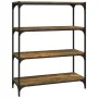 Estantería contrachapada y acero roble ahumado 80x33x100 cm by , Bookcases and shelves - Ref: Foro24-819344, Price: 70,07 €, ...
