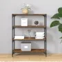 Estantería contrachapada y acero roble ahumado 80x33x100 cm by , Bookcases and shelves - Ref: Foro24-819344, Price: 70,07 €, ...