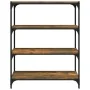 Estantería contrachapada y acero roble ahumado 80x33x100 cm by , Bookcases and shelves - Ref: Foro24-819344, Price: 70,07 €, ...