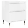 Mesita de noche madera contrachapada blanco brillo 40x35x50 cm de , Mesitas de noche - Ref: Foro24-830656, Precio: 46,39 €, D...
