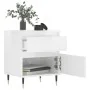 Mesita de noche madera contrachapada blanco brillo 40x35x50 cm de , Mesitas de noche - Ref: Foro24-830656, Precio: 46,39 €, D...