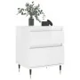 Mesita de noche madera contrachapada blanco brillo 40x35x50 cm de , Mesitas de noche - Ref: Foro24-830656, Precio: 46,39 €, D...