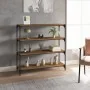 Estantería contrachapada y acero roble ahumado 100x33x100 cm de , Librerías y estanterías - Ref: Foro24-819359, Precio: 79,44...