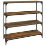 Estantería contrachapada y acero roble ahumado 100x33x100 cm de , Librerías y estanterías - Ref: Foro24-819359, Precio: 79,44...