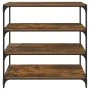 Estantería contrachapada y acero roble ahumado 100x33x100 cm de , Librerías y estanterías - Ref: Foro24-819359, Precio: 79,44...