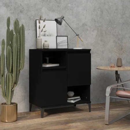 Aparador de madera contrachapada negro 60x35x70 cm de , Aparadores - Ref: Foro24-821149, Precio: 77,38 €, Descuento: %