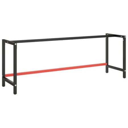 Estructura banco de trabajo metal negro y rojo mate 220x57x79cm de , Patas para mesas - Ref: Foro24-151458, Precio: 112,20 €,...