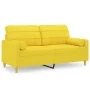 Sofá de 2 plazas con cojines tela amarillo claro 140 cm by , Sofas - Ref: Foro24-3200787, Price: 201,65 €, Discount: %