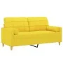 Sofá de 2 plazas con cojines tela amarillo claro 140 cm by , Sofas - Ref: Foro24-3200787, Price: 201,65 €, Discount: %