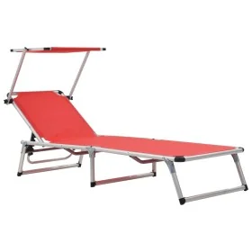 Tumbona plegable con techo aluminio y textileno roja von , Liegen - Ref: Foro24-44334, Preis: 84,17 €, Rabatt: %