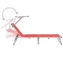 Tumbona plegable con techo aluminio y textileno roja de , Tumbonas - Ref: Foro24-44334, Precio: 84,17 €, Descuento: %
