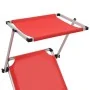 Tumbona plegable con techo aluminio y textileno roja de , Tumbonas - Ref: Foro24-44334, Precio: 84,17 €, Descuento: %