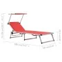 Tumbona plegable con techo aluminio y textileno roja de , Tumbonas - Ref: Foro24-44334, Precio: 84,17 €, Descuento: %