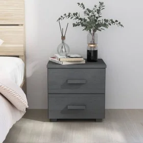 Mesita de noche HAMAR pino macizo gris oscuro 40x35x44,5 cm by , Nightstands - Ref: Foro24-340406, Price: 47,75 €, Discount: %