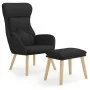 Sillón de relax con taburete tela negro de , Sillones - Ref: Foro24-3097756, Precio: 143,58 €, Descuento: %
