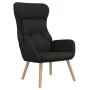Sillón de relax con taburete tela negro de , Sillones - Ref: Foro24-3097756, Precio: 143,58 €, Descuento: %