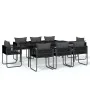 Juego de comedor de jardín 9 piezas negro de , Conjuntos de jardín - Ref: Foro24-3099088, Precio: 745,37 €, Descuento: %