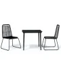 Juego de comedor para jardín 3 piezas negro by , Garden sets - Ref: Foro24-3099095, Price: 217,34 €, Discount: %